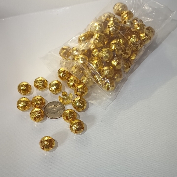 Other - Gold Foil Decorative Beads - Pack of Shiny Round Beads